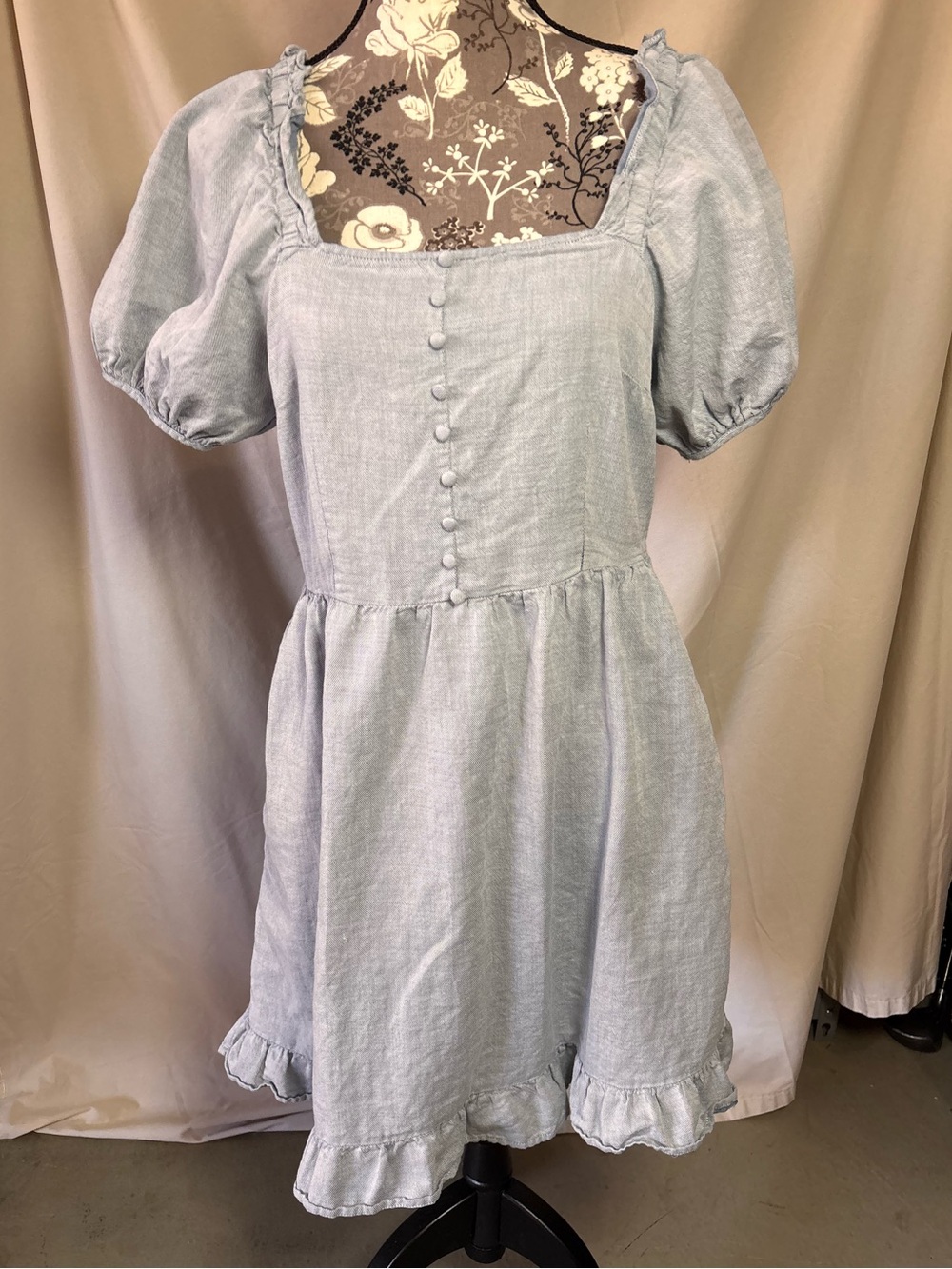 Who What Wear Women’s Light Blue Chambray Twill Dress w/ Pockets Size Medium